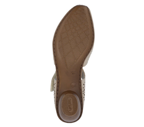 Pantofi casual, dama, RIEKER ANTISTRESS, 43750-62 bej, piele ecologica